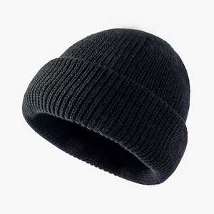 VYRRA INTERNATIONAL <b>Purple</b> Knitted Beanie <b>Hat</b> Unisex Adult Winter Cap Solid Color Casual Style 56-58CM Acrylic Material Cuffed - Product Image 3