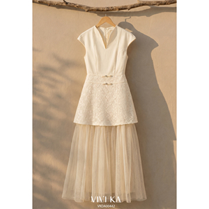 Vestido Maxi Transpirable de Encaje Texturizado con Peplum y Mangas Casquillo, Estampado Floral, para Mujer, con Malla Superpuesta, Ideal para Fiestas de Verano y Resorts - EMBER - Product Image 5