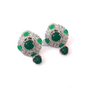 Vorisha Emerald Green Designer Fashion Earrings - Product Image 3