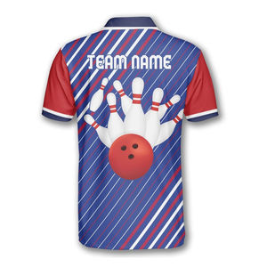 Chemise de bowling pour hommes en tissu haute performance, personnalisable par impression par transfert thermique, à manches courtes, anti-humidité, respirante, UPF, vente en gros - Product Image 6