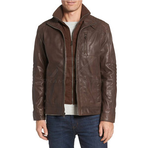 Chaqueta de Cuero para Hombre al por Mayor de Fábrica, Estilo Casual con Cierre de Cremallera, Último Modelo de Invierno - Product Image 2