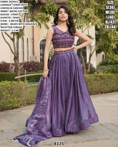 Eshaal Purple Royal Lehenga Choli Bhandhani Dupatta Quick Dry Sun Protection Traditional Party Floor-Length for Silk Gold Crush - Product Image 1