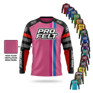 New Style Whole Sale Custom Digital Print PRO Felt Safety Apparel Motocross Jersey Long Sleeve High Performance Motocross Shirt - Product Image 1