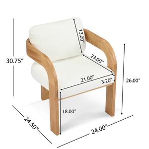 Chaises de salle à manger modernes en teck massif de haute qualité avec finition naturelle et rembourrage pour l'ameublement de la maison - Product Image 6