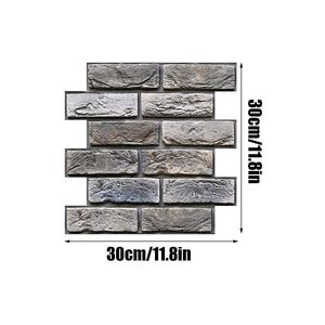 10 Pezzi Pannello Murale 3D Effetto Mattoni Adesivo Piastrelle Irregolari per Camera da Letto Bagno Cucina 30 x 30 cm Decorazione Murale - Product Image 6