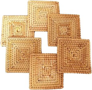 Ensemble de sous-verres en rotin naturel, vente en gros, sous-verres tissés à la main, vaisselle écologique, décoration de la maison, directement de l'usine - Product Image 3