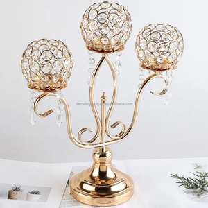 <b>Crystal</b> Handmade Eco-Friendly 3-Arm Candle Stand for Wedding Christmas & Valentine's Day Home <b>Decor</b> Gift - Product Image 1