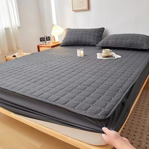 Quilted 100% Polyester 300tc 3-4 Inches Thick <b>Bed</b> Protection <b>Pad</b> All-Season Breathable Woven Mattress Cover Machine Washable for - Product Image 2