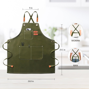 Nouvelle collection Tablier de barbier en cuir vert de haute qualité avec poches pour outils - Product Image 4