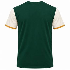 Men's Green Color Blocked <b>T</b>-<b>Shirt</b> <b>With</b> Cream Sleeves And <b>Pocket</b> BFit Logo Regular Fit Casual Jersey Cotton Short Sleeve O-Neck - Product Image 3