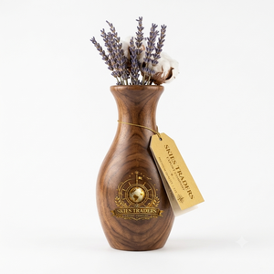Vase à fleurs minimaliste en bois naturel fait main, support floral de table fin, pot de bureau moderne, fournisseur en gros - Product Image 2