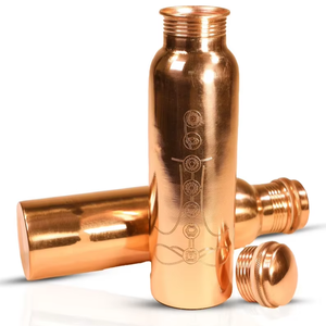 Bouteille d'eau isotherme en cuivre à double paroi, écologique, avec surface décorée par transfert thermique - Product Image 1