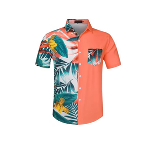 เสื้อเชิ้ตฮาวายผู้ชาย ดีไซน์ใหม่ ปรับแต่งได้ พิมพ์ลายแบบซับลิเมชั่น คุณภาพสูง ผ้าฝ้าย คอวี สไตล์ลำลอง - Product Image 1