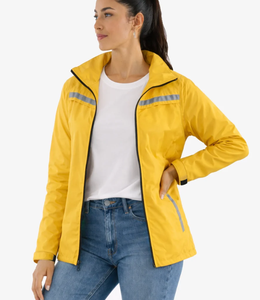 <b>Women</b> Winter Woven Hard Shell <b>Bomber</b> <b>Jacket</b> <b>Lightweight</b> Waterproof Windproof Zipper Closure Reflective Panel for Commuting - Product Image 2