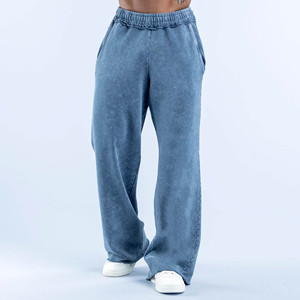 OEM Custom Logo <b>Oversized</b> Distressed Washed Zip Hoodie & <b>Jogger</b> Men's Vintage Tracksuit Breathable Streetwear Men's Sweatsuits - Product Image 4