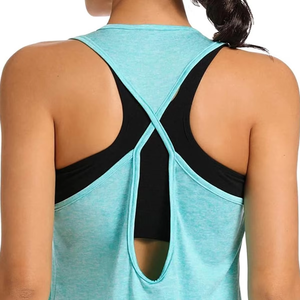 Débardeur de sport pour femme, dos nageur, léger, séchage rapide, respirant, sans manches, pour la gym et l'entraînement, fournisseur OEM - Product Image 5