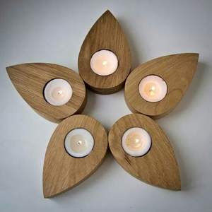 Support de bougie en bois de manguier de qualité supérieure, exquis et fait main, pour la décoration de la maison et de Noël - Product Image 4