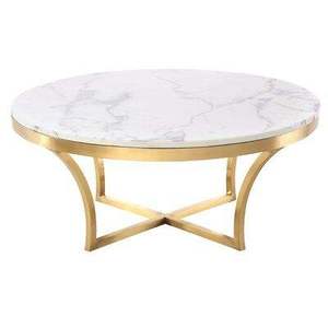 Modern Industrial & Vintage Living Room Furniture <b>Iron</b> Metal Gold Hot Selling Coffee <b>Table</b> with Marble Top - Product Image 3