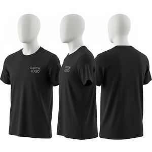 T-shirt pour homme bleu marine à manches courtes, col rond, coupe classique, en coton, avec logo imprimé sur le devant - Product Image 5