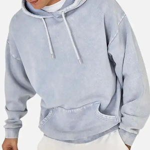 Sudadera con Capucha Extra Grande para Hombre, Color Sólido, Algodón French Terry, Estilo Casual para Otoño, Diseño con Bolsillos, Corte Regular, Estilo Tejido - Product Image 3