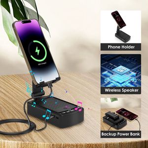 Altavoz Inalámbrico HD con Sonido Envolvente, Soporte para Teléfono Celular, Banco de Energía Portátil Plegable con Base Antideslizante, Cargador Multifunción - Product Image 2