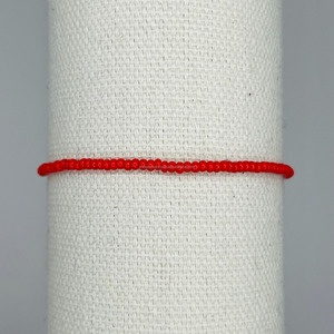 <b>Red</b> Seed Beads Charm <b>Bracelet</b> Set Handmade Beaded <b>Bracelets</b> Minimalist Luxury Stretch Custom Color Gift Jewelry Wholesale - Product Image 4