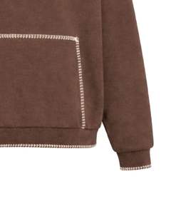 Custom Dark Brown Oversized Men Hoodie Pullover Kangaroo Pocket Streetwear Heavyweight Casual Sweatshirt Winter Hoodie OEM <b>Maker</b> - Product Image 6