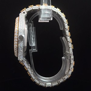 Reloj de Lujo con Diamantes para Hombre, Estilo Hip Hop, Reloj de Pulsera de Cuarzo, Acero Inoxidable, Personalizado con Moissanita - Product Image 2