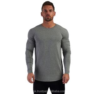 Vêtements de rue de marque pour hommes, t-shirt de sport à manches longues, extensible, mince, couleur unie, col brodé, bas de forme physique d'hiver - Product Image 3