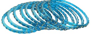 Ensemble de bracelets en verre goutte d'eau à finition brillante, bijoux de mode étincelants pour mariage, fête et usage quotidien, en vente - Product Image 3