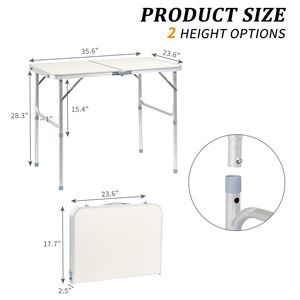 Tavolo pieghevole in plastica bianca resistente 3FT/4FT/6FT portatile tavolo da pranzo da Picnic per interni/esterni W/maniglie per feste in campeggio - Product Image 4
