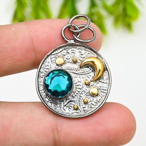 Collar de topacio azul de Londres, plata 925, joyería de lujo - Product Image 1