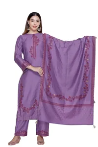 Safaa Premium Viscose Dress Material for Winter | Unstitched Kurta <b>Pant</b> Dupatta Fabric Set Direct Factory - Product Image 6