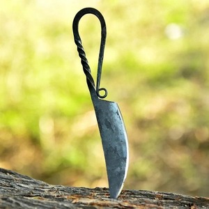 Handmade Carbon Steel Medieval Knife Knife – Full Tang Viking Chef Knife with Leather Sheath - Product Image 2