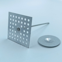 Pins adhésifs en acier doux multi-longueurs à surface lisse, base perforée, pour isolation thermique renforcée