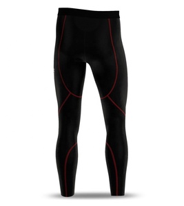 Leggings de Compresión Negros para Hombre, Cintura Alta, Sin Costuras, Elásticos en Cuatro Direcciones, con Costuras en Contraste, Pantalones de Yoga - Product Image 1