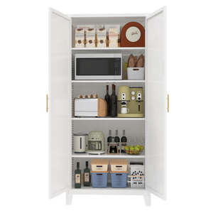 Armadio di Stoccaggio in Metallo Bianco Modello 71 2 con Ripiani Regolabili per Camera da Letto, Soggiorno e Cucina - Product Image 4