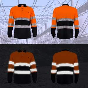 Camisas de Trabajo al por Mayor para Hombre, Manga Larga, Material Reflectante de Alta Visibilidad, Camisa Polo con Bolsillo Delantero para Ropa de Trabajo - Product Image 5