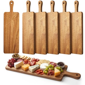 Planche à découper rectangulaire artisanale en bois de manguier avec anse en corde et poignée de couteau en acier inoxydable – 2,0 cm d'épaisseur, écologique, durable, vente en gros - Product Image 4