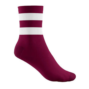 Chaussettes de sport pour hommes bordeaux à rayures blanches, en coton tricoté respirant, style classique, pour l'hiver, vente en gros - Product Image 2