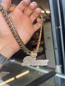 Pendentif personnalisé avec nom en argent sterling 925 et diamant moissanite pour homme, style hip-hop unisexe, pendentifs et breloques - Product Image 2