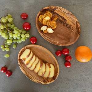 Platos de Madera Ovalados para Servir Comida en el Hogar y la Cocina, Plato para Servir en Bodas, Fiestas, Cenas - Product Image 1