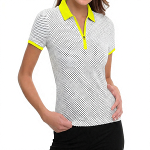 เสื้อโปโลแขนสั้นพิมพ์ลายจุดสีขาวสำหรับผู้ชาย ระบายอากาศได้ดี ทรงปกติ - Product Image 6