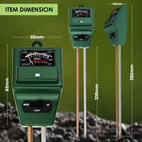 Testeur 3-en-1 de pH, d'humidité et de luminosité du sol – Kit de sondes d'acidité pour jardinage et surveillance de la qualité de l'eau des plantes