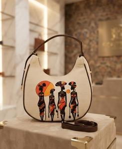Custom Cartoon Printed Canvas Hobo Shoulder Bag with <b>ZIP</b> Closure Polyester Lining Fashion Women's Gift Shopping <b>Purse</b> - Product Image 3
