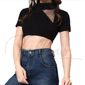 Top Corto de Mujer Transpirable y Personalizable de Alta Calidad, Venta al Por Mayor OEM Disponible, Top Corto Estampado para Mujer - Product Image 6