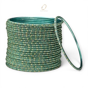 Collection de Bracelets de Luxe Verts en Acier Inoxydable pour Femme, Plaqué Or avec Cristaux, Élégants pour Mariage et Cérémonies, Vente en Gros - Product Image 2