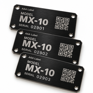 Etiquetas de Identificación con Código QR de Metal, Etiquetas Grabadas en Aluminio Personalizadas para el Seguimiento de Maquinaria y Activos - Product Image 1