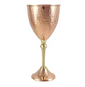 Decorative Brass/Copper <b>Goblet</b> Chalice <b>Wine</b> Cup 301-450ml Classic Design for Home Bar Restaurant Event Table Setting - Product Image 5