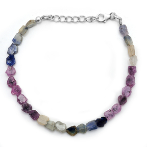 <b>Classic</b> Fashionable Women's Strand Bracelet 925 Sterling Silver Natural Multi Sapphire Gemstone Handmade Unique Design High - Product Image 1